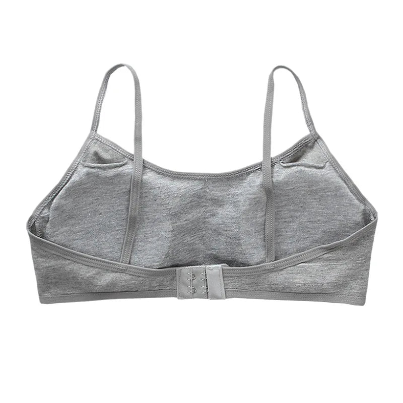 1PC New Teenage Girls Small Bras Back Buckle Young Children Underwears Student Girls Solid Kids Sports Training Bra Padded Vests