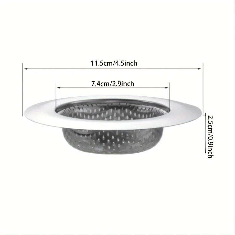 2pcs Kitchen Sink Strainer, Stainless Steel Sink Drain Strainer, Large Wide Rim 4.5" Diameter, Food Catcher For Most Sink Drains