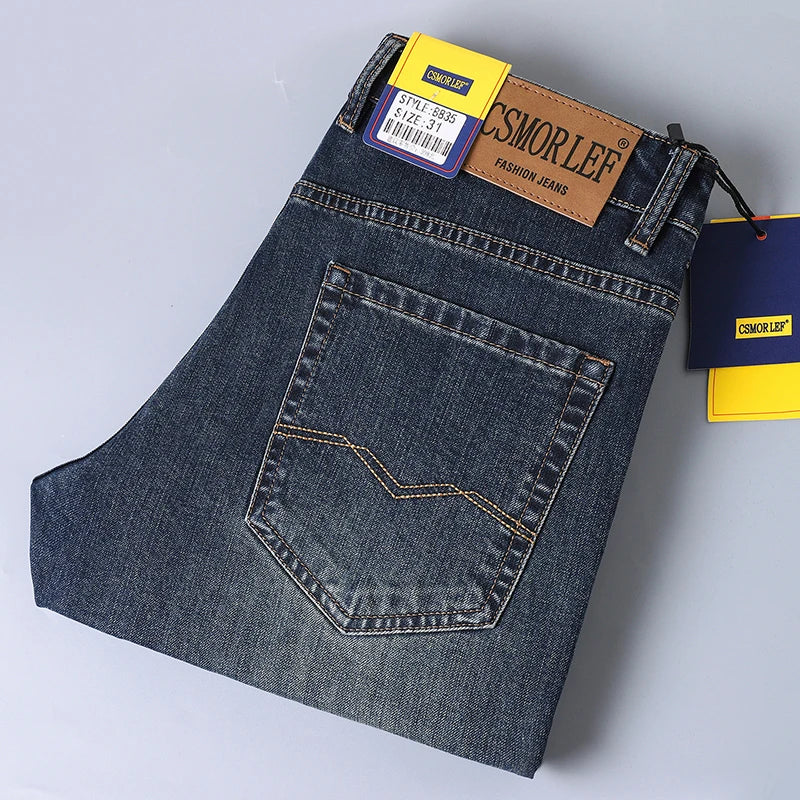 Mens Jeans Slim Fit Straight Leg Denim Pants For Men Retro Casual Style Premium Quality