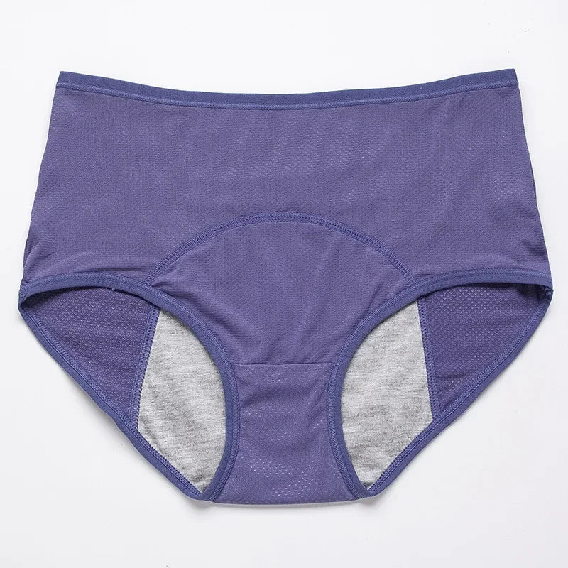 2Pcs Women'S'S Physiological Briefs Girl Menstrual Panties Ladies Period Leak Proof Panty Mid Waist Ice Silk Underwear