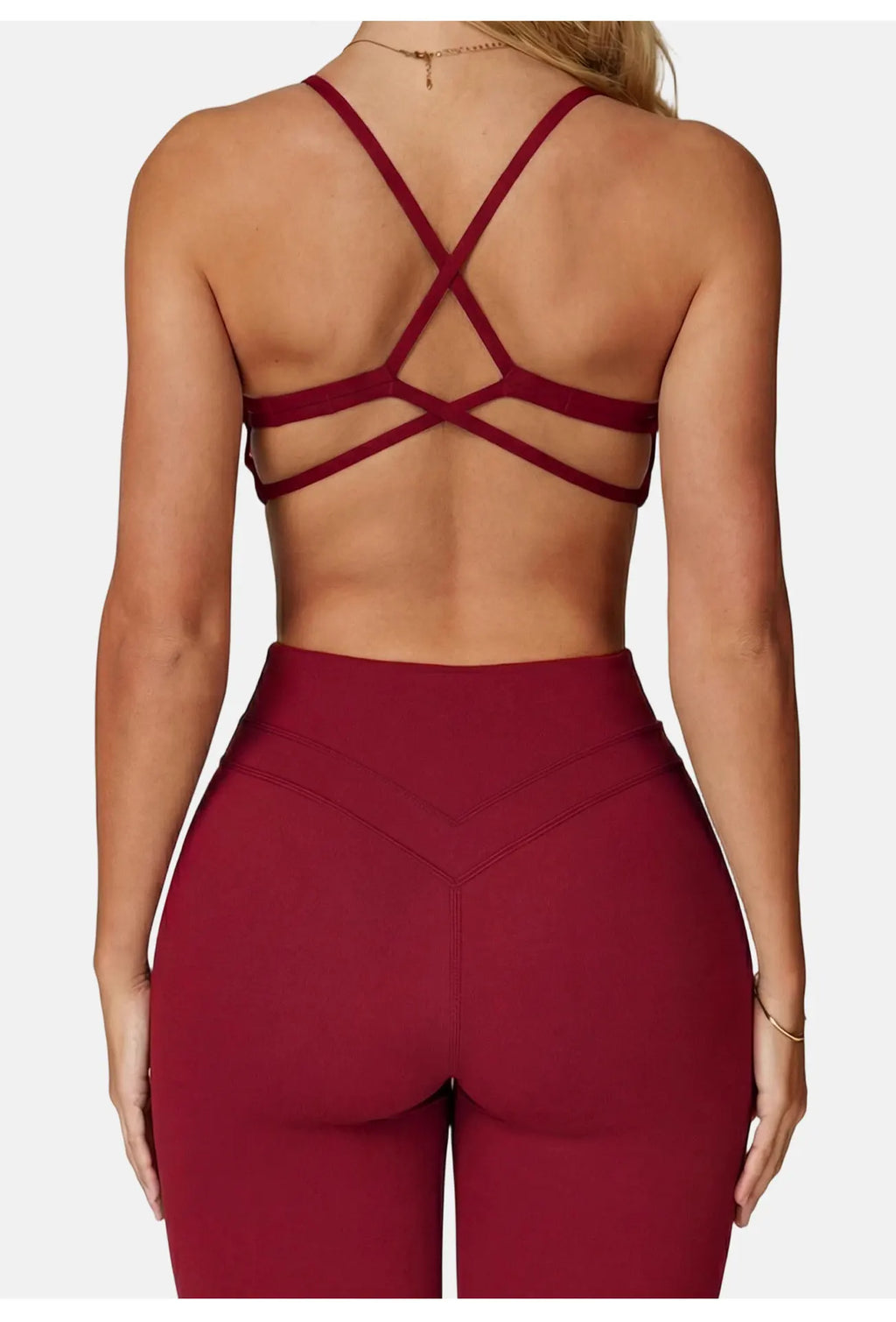 VEQKING Cross Back Women Sports Bra Low Neck Crop Tops for Yoga Detachable Pads Gym Fitness Brallets Quick Dry Soft Workout Tops