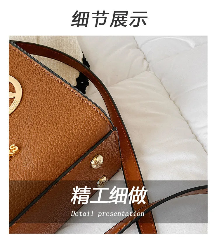 2026 New Michael Kors Women's Fashion One Shoulder Handbag MK Cross Shoulder Vertical Small Square Bag Classic Letter Bag