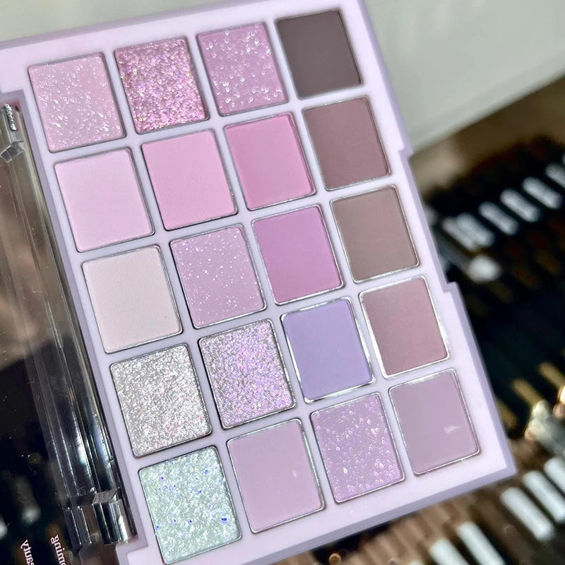 DIKALU 20-Color Korean Low Saturation Eyeshadow Tray Matte Waterproof Brown Pink Eye Shadow Palette Long-lasting Daily Makeup
