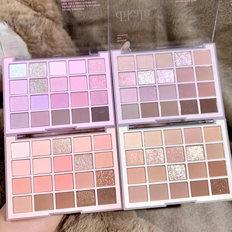 20 Colors Low Saturation Korean Eyeshadow Palette Purple Matte Pearlescent Long Lasting Waterproof Glitter Eye Shadow Eye Makeup