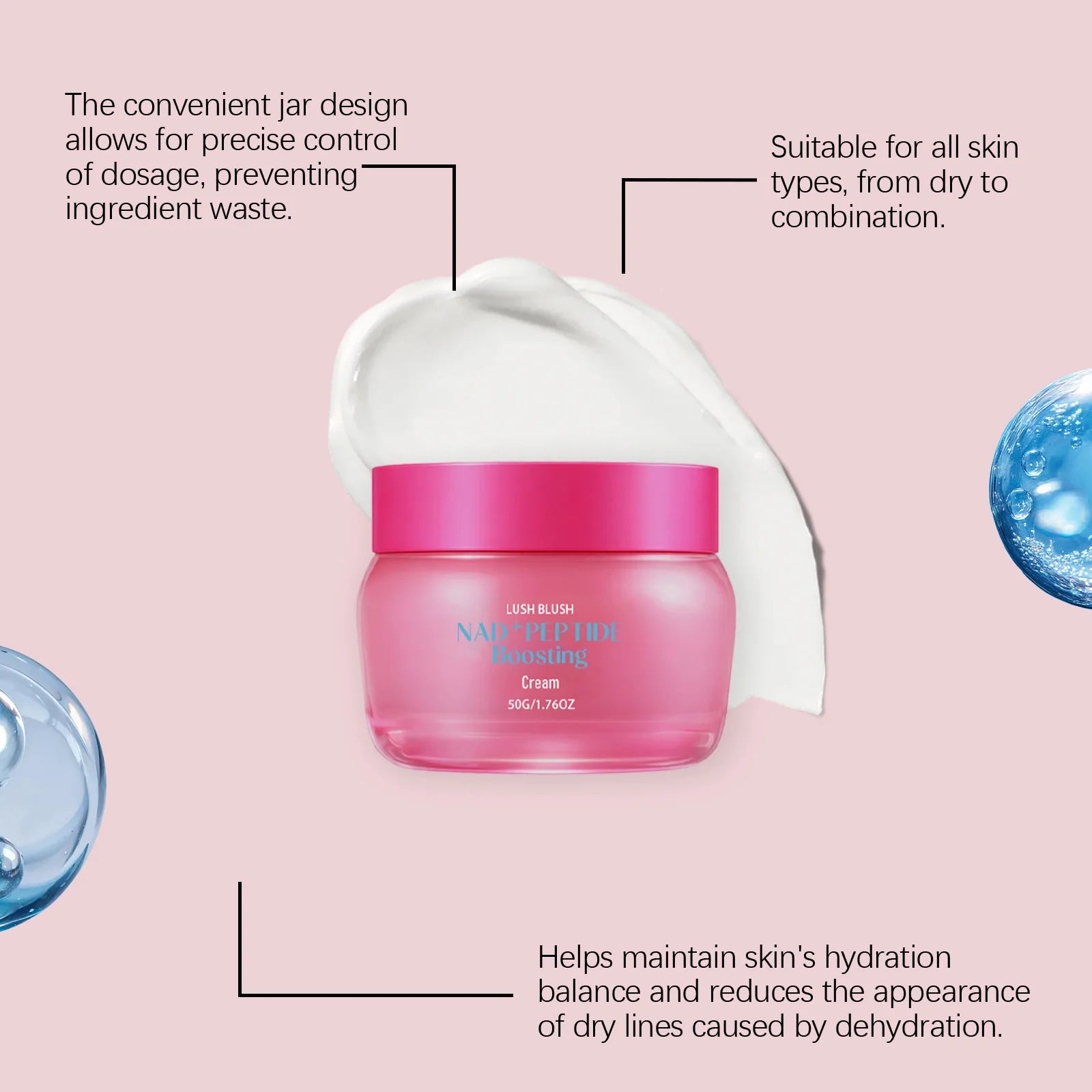 NAD+ Peptide Boosting Cream Anti-Wrinkle Firming Lifting Hydrating & Repairing Face Cream for Sagging Skin Daily Skincare
