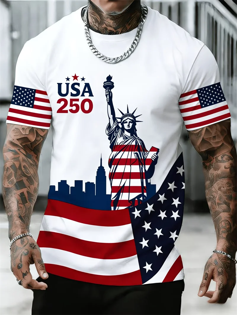 Custom USA Patriotic Inspired T-shirt Men Women God Bless The USA American Flag Print 4th Of July Streetwear Men Clothing