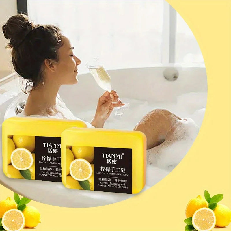 Lemon Handmade Soap - 2PCS Moisturizing Cleansing Bar
