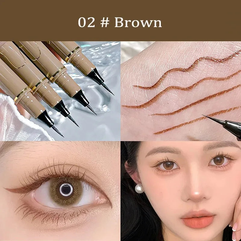 0.005mm Waterproof Liquid Eyeliner Matte Long Lasting Quick Dry Ultra-thin Eyeliner Lower Eyelash Pen Non Smudging Korean Makeup