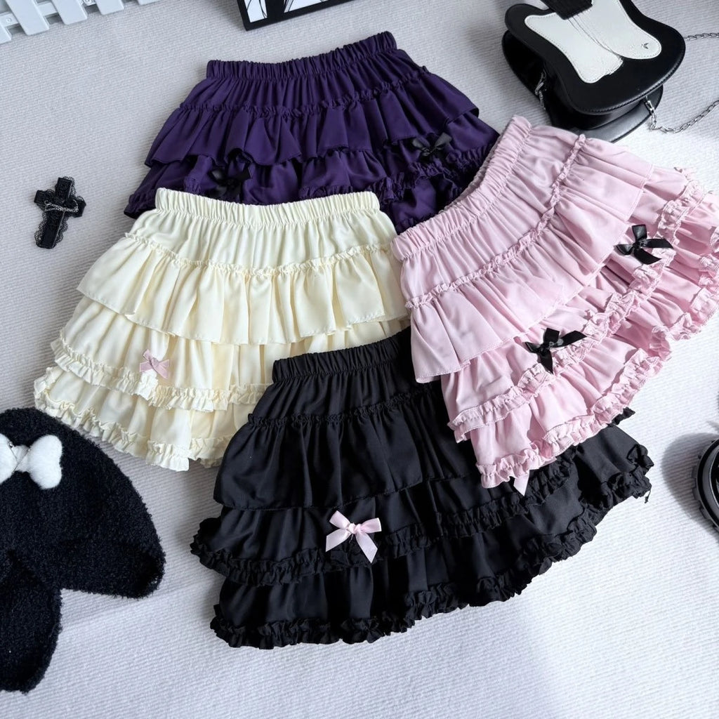 Gothic Y2k Puff Mini Skirt Subculture Spicy Girls Lace Patchwork Design Sweet Kawaii Casual Chic Women Summer Skirts