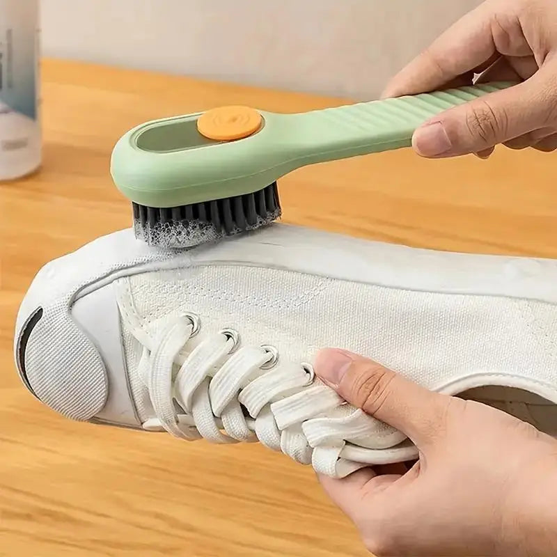 Multi-Surface Liquid Shoe Brush - Soft Bristles & Ergonomic Handle for Bathroom, Kitchen & Laundry Cleaning