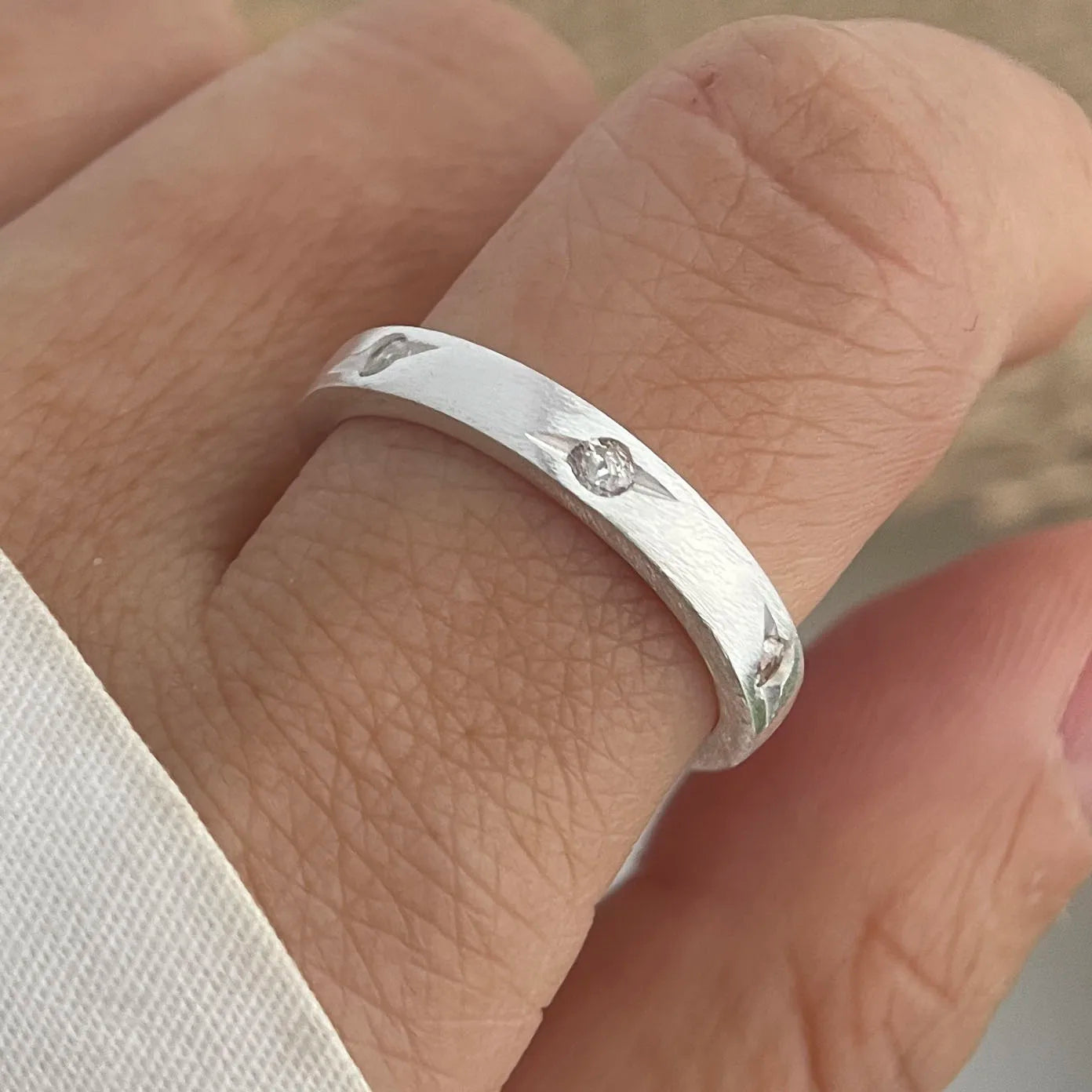 Anillo de plata de ley 925 para mujer, hipoalergénico, minimalista, hecho a mano, para parejas