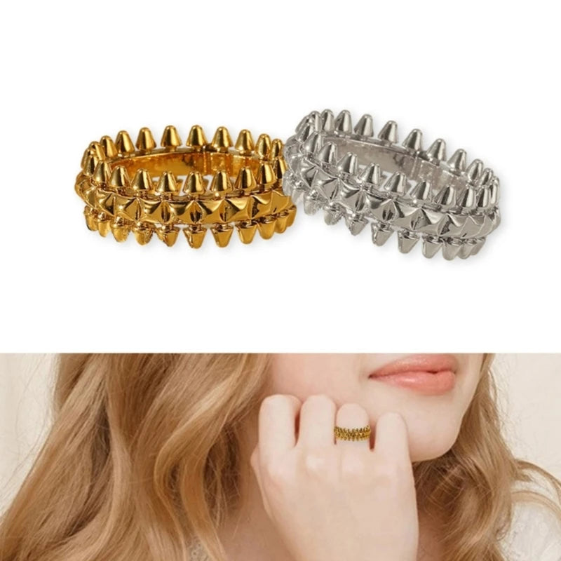 18mm Geometric Women Ring Made Of Sturdy Copper For Everyday Elegances
