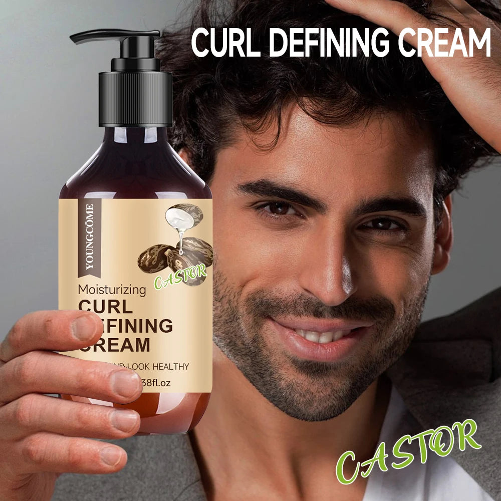 Men's Castor Oil Curl Enhancer Cream with Rosemary & Peppermint 100ml