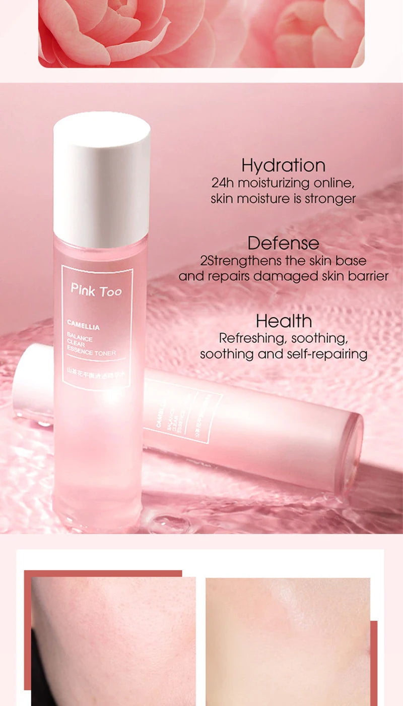 Camellia Clear Balancing Essence Lotion & Toner - Hydrating, Pore Minimizing, Makeup Water for Compress & Essence Infusion