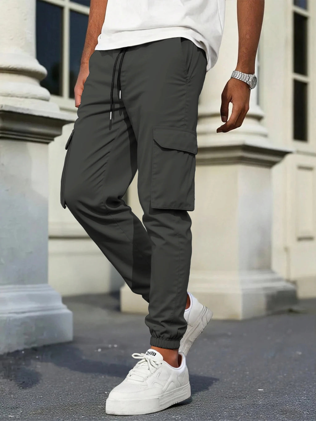 Men's High-Street Loose Straight Leg Workwear Trousers Sporty Casual Jacket Pants Streetwear Fashion Loose Fit Utility Pants