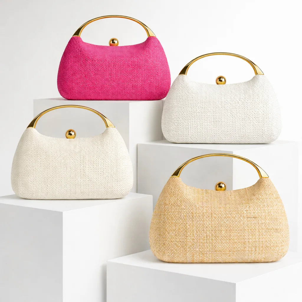 Fashion Elegant Straw Woven Clutch Handbags Purse Party Bags for Women Ladies Wedding Evening Handheld Crossbody Bags Totes Hobos Shoulder Bag