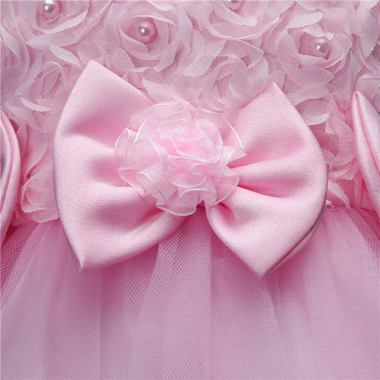 1-9Y Kids Princess Style Girls Dress Mesh Skirt Puffy Children Sleeveless Vest Wedding Party Ceremony Flower Girl Outfit Elegant