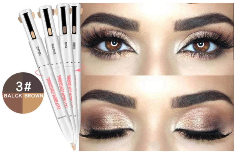4in1 Rotate Eyebrow Pencil Waterproof Microblading Eyebrow Pen Tint Tattoo Makeup Cosmetic Natural Long Lasting Eye Brow Pencil