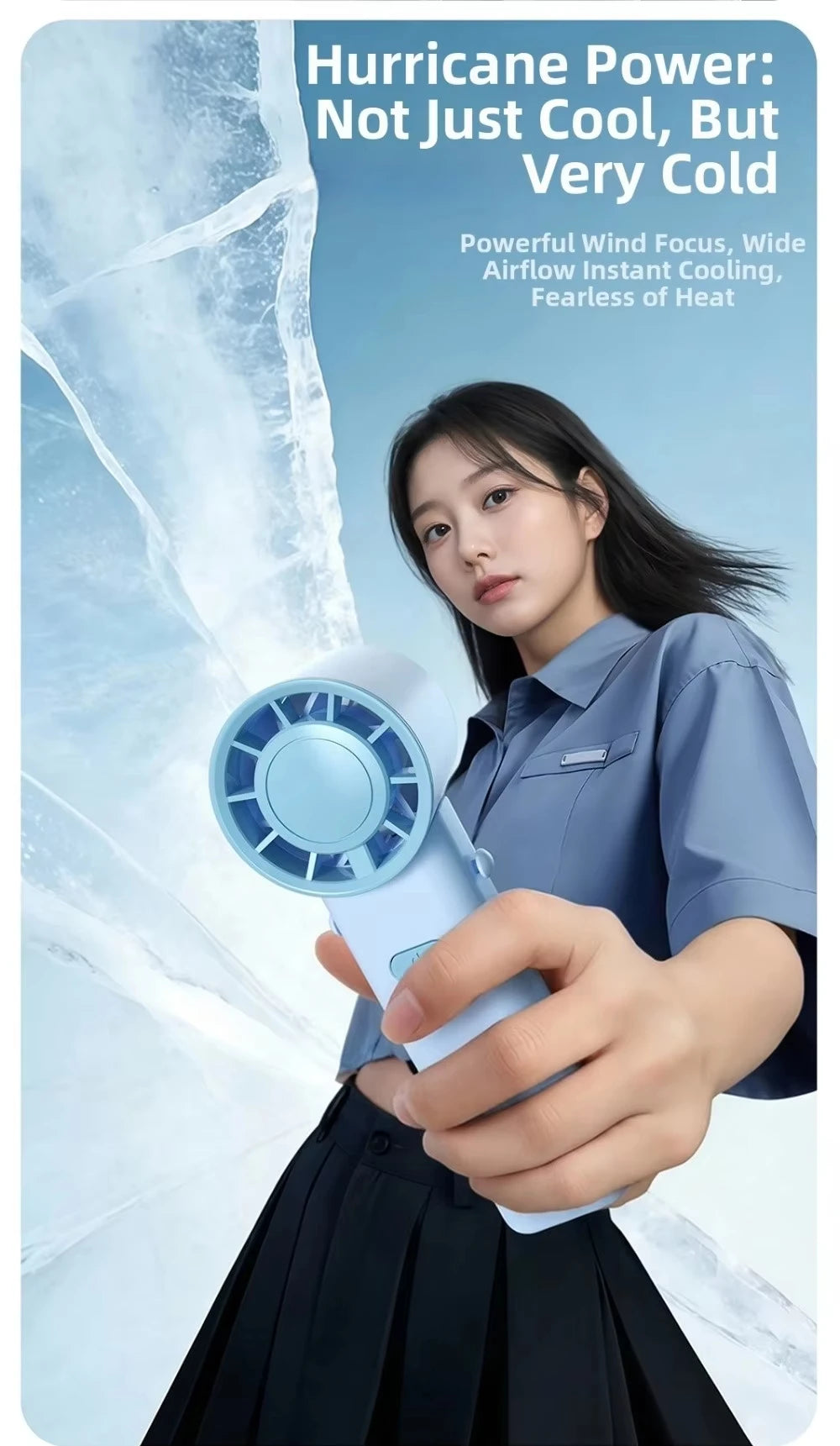 Mini Portable Neck Fan Foldable USB Rechargeable Handheld Fan Hands-Free Cooling for Travel Outdoor Summer