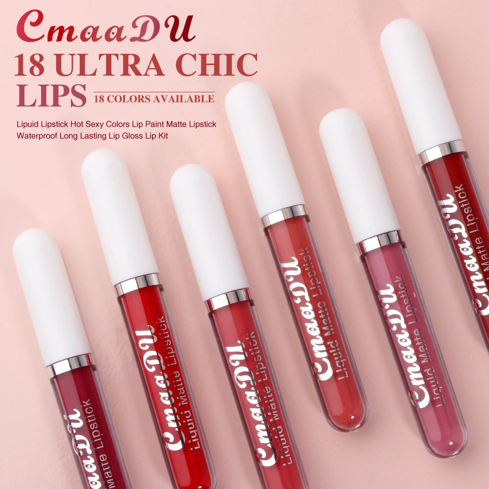 3 Pcs Matte Lipstick Lip Gloss Sets Long-Lasting Non-Fading Waterproof Non-stick Cup Exquisite Gift Everyday Holiday Universal