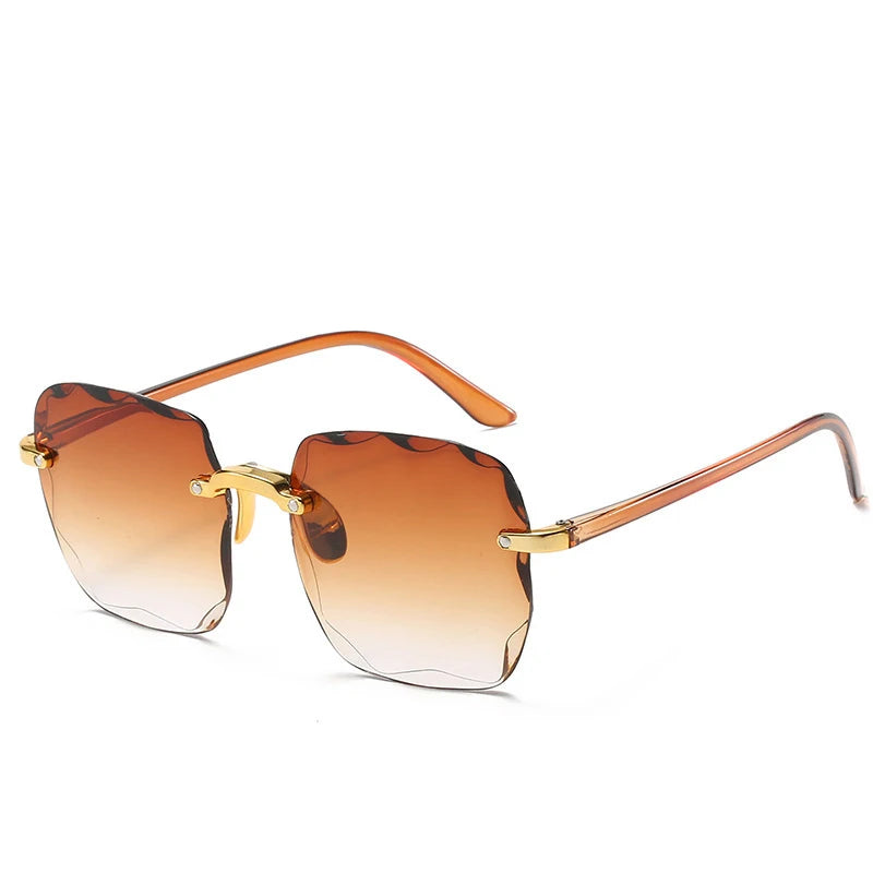 ANLUAN Women's Rimless Square Sunglasses - Gradient UV400