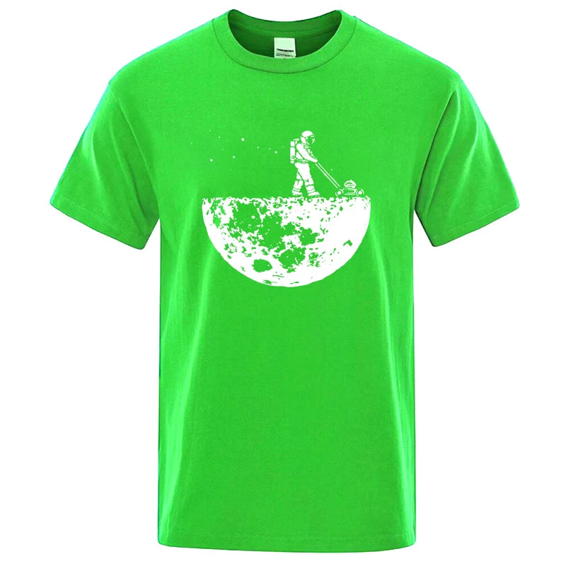 Men's Lunar Cleaner Graphic T-Shirt - Cotton Blend O-Neck Casual Tee