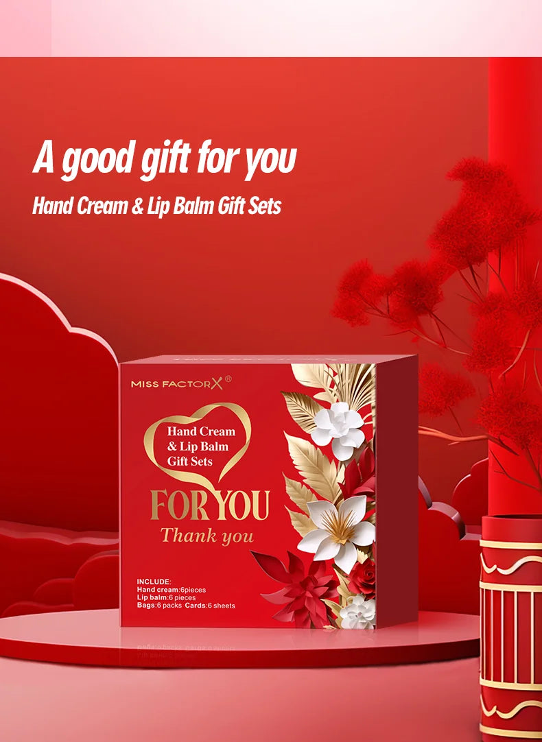 24PCS/Box Lip Balm in Bulk, Hand Cream in Bulk Thank You Card and Red Gauze Bag, Wedding Gift to Guests, Christmas and New Year