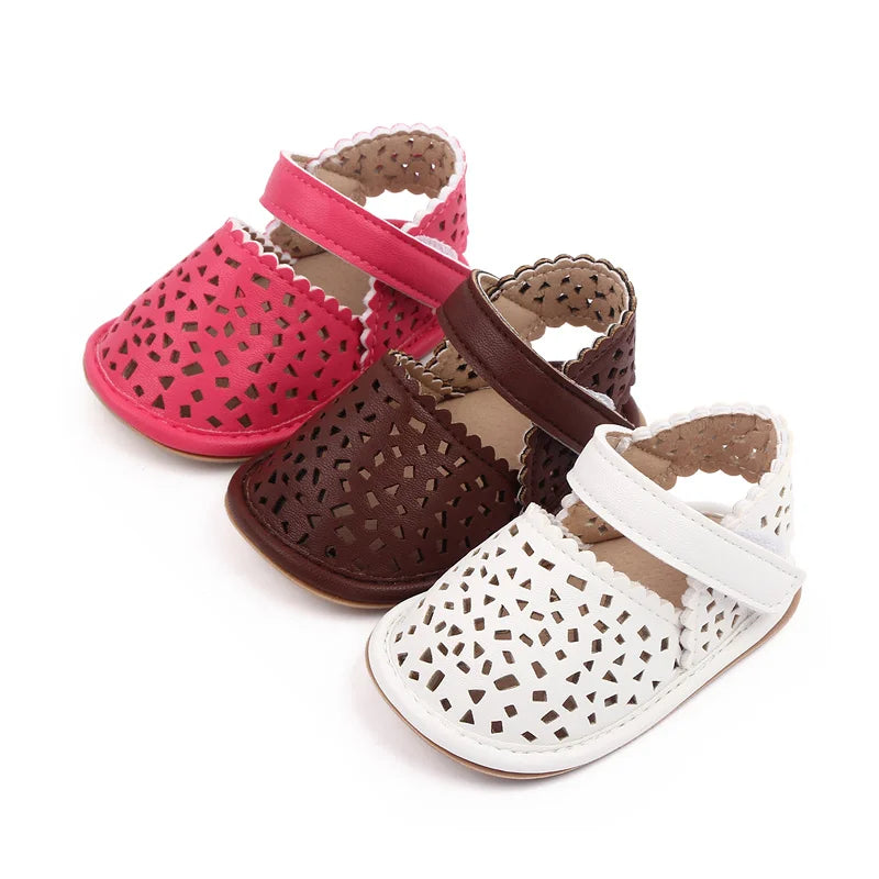 Baby girl mesh breathanle hollow summer sandal outdoor walking shoes