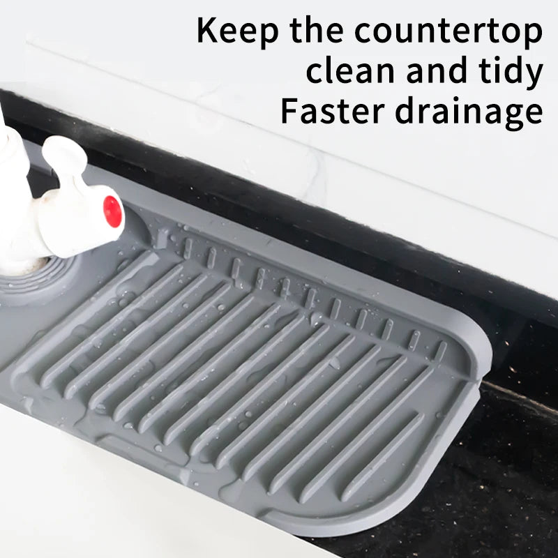 Alfombrilla de silicona para grifo de cocina, alfombrilla recogegotas de agua para grifo, almohadilla antisalpicaduras para fregadero, protector de encimera de baño