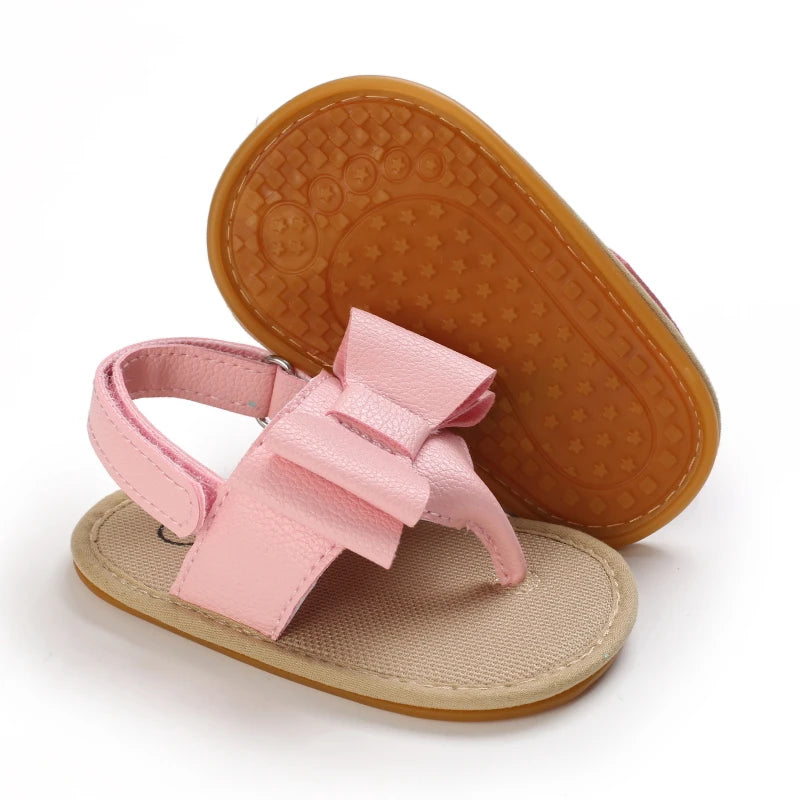Baby Girl Summer Sandals 0-18 Months Cute Bow Rubber Sole First Walker Casual Comfortable Newborn Sneakers
