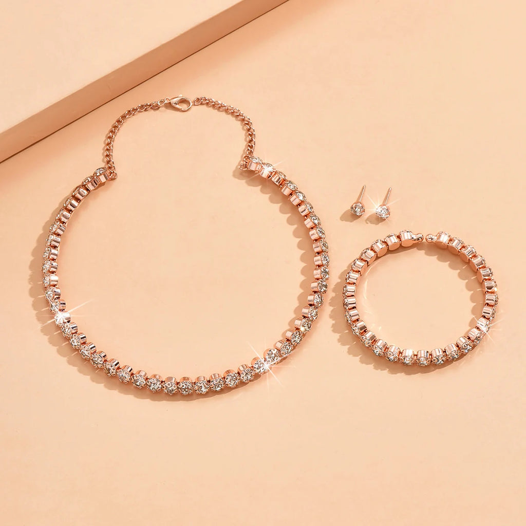 4 Pieces Of Women'S'S Fashionable And Minimalist Necklaces With Earrings, Bracelets, Jewelry Sets, Banquet And Accessories