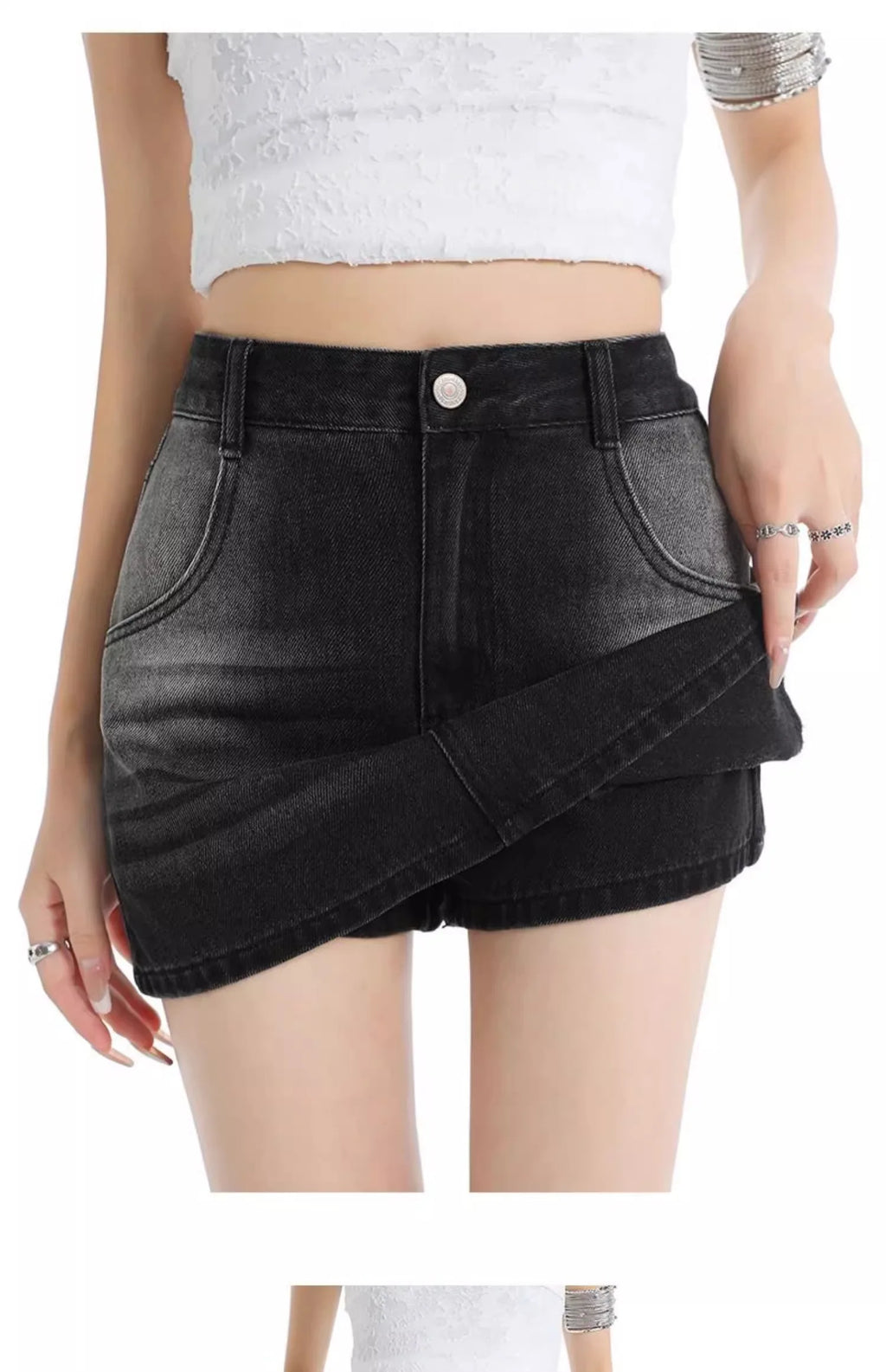 Retro American Washed Slim Fit Denim  Skirt Women Summer Hot Girl High Waist Bodycon Anti Exposure a Line Half Body Skirt