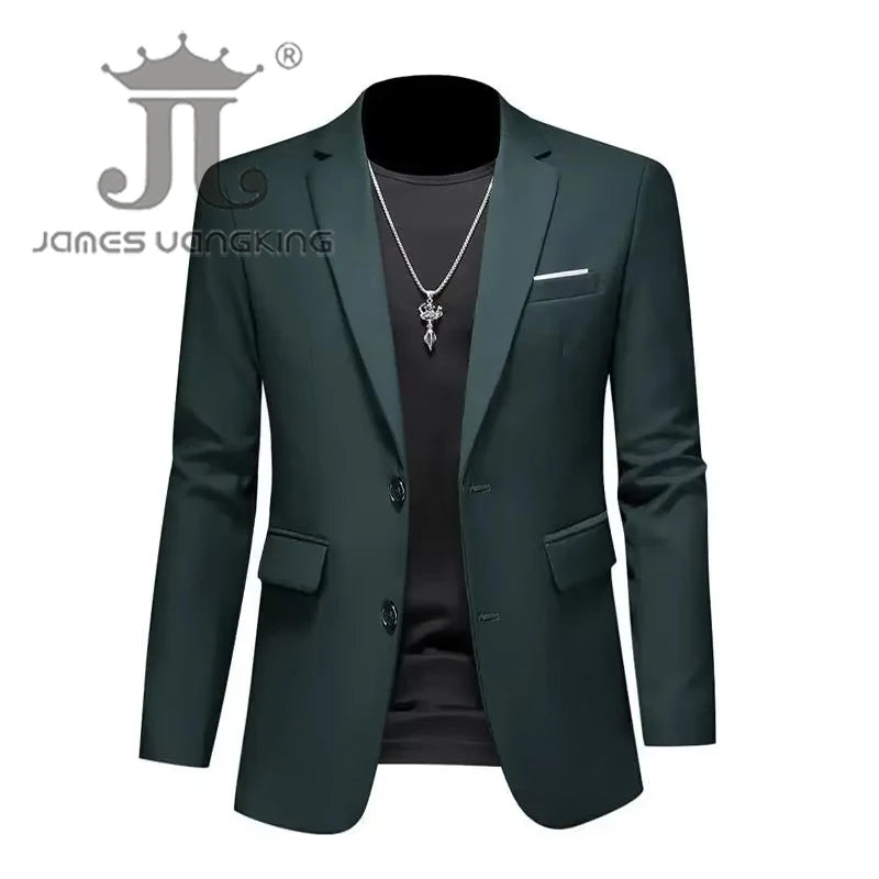 Boutique Fashion Mens Blazer Solid Color Premium High End Suit Jacket For Men Groom Wedding