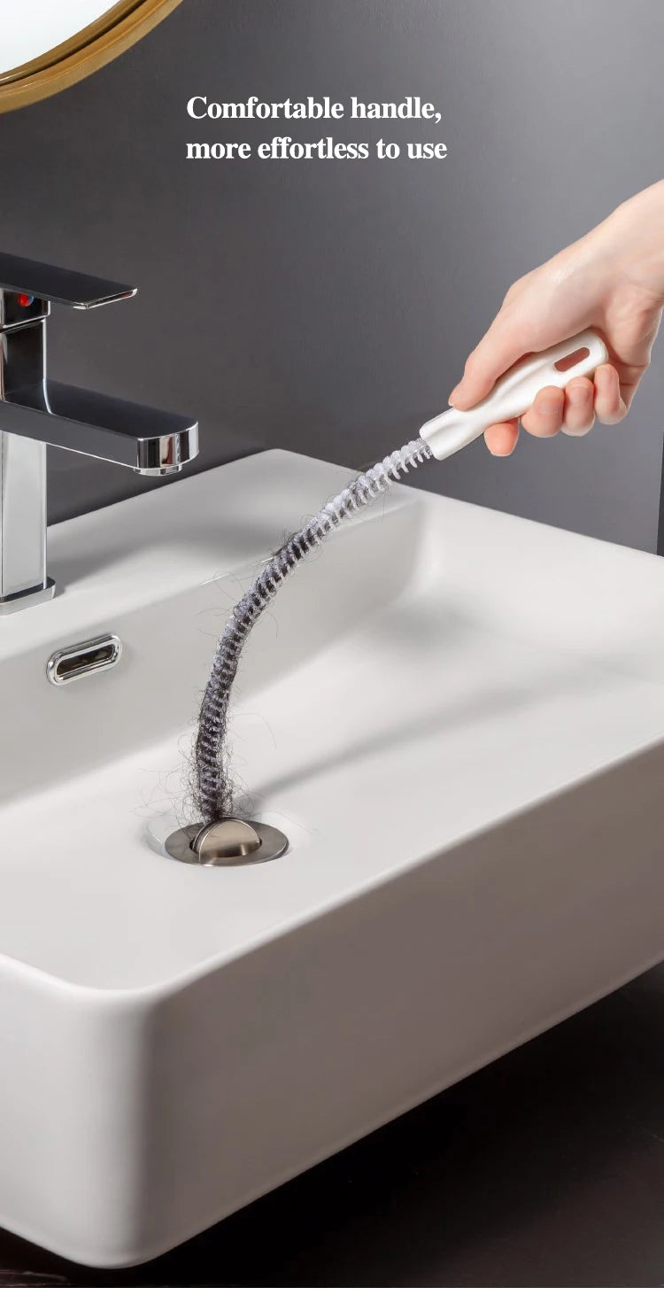 Pipe Dredging Brush Long Clean Kitchen Bathroom Hair Sewer Sink Cleaning Drain Pipe Flexible Cleaner Clog Plug Hole Remover Tool