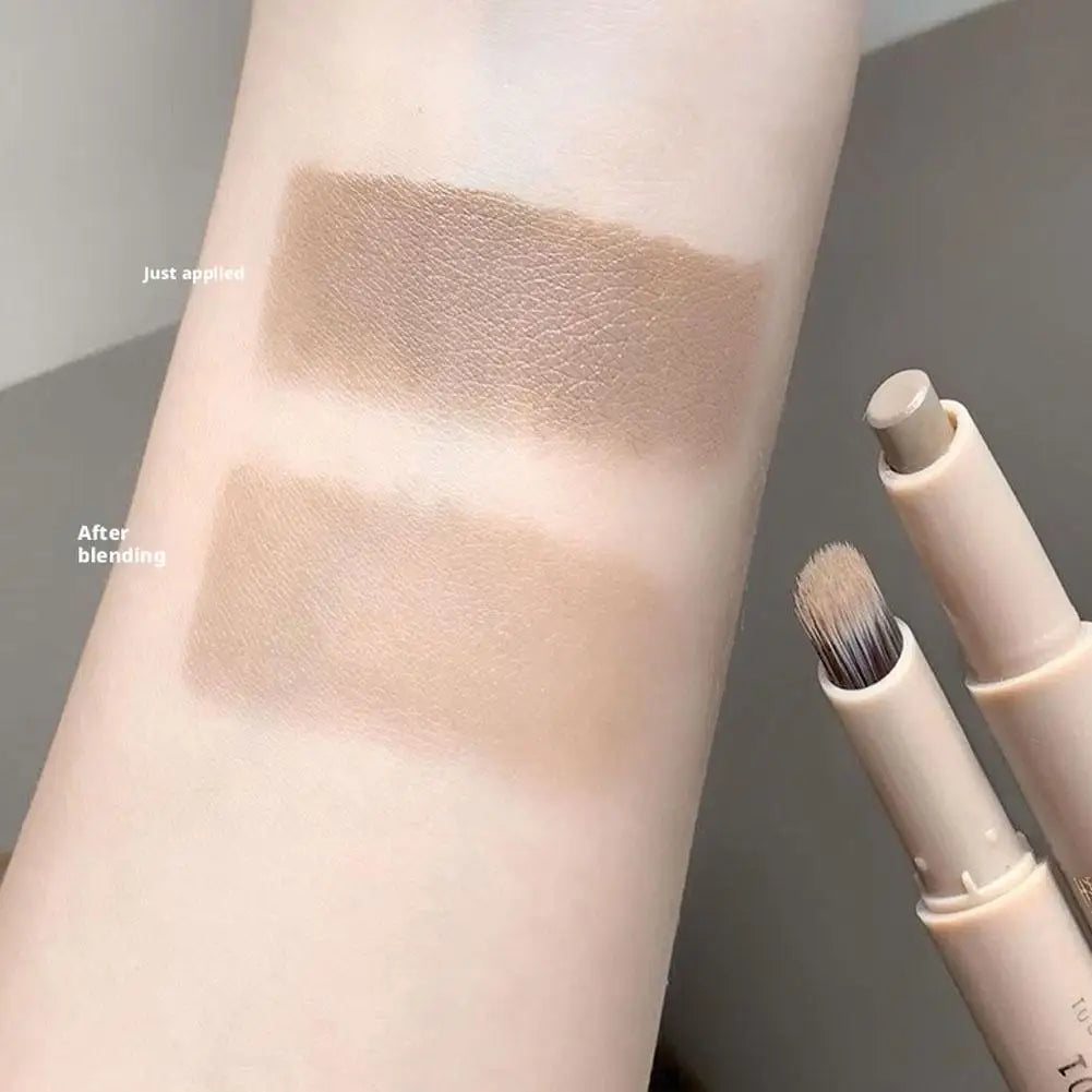 3D Contouring Pen Matte Bronzer Stick Nose Shadow Contour Pen With Brush  Long Lasting Waterproof Cream-Textured Nose Shadow Pen