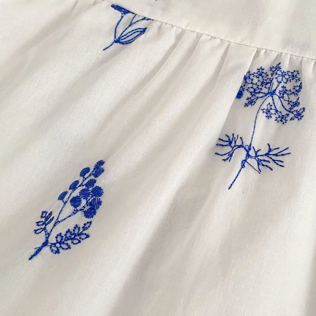 Summer New Style 2-6Y Girl Dress Korean Embroidered Short Sleeve Baby Clothes Children's Dress Girls Retro Sister Dress