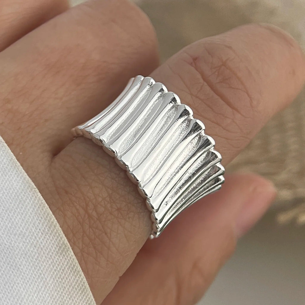 925 Sterling Silver Rings For Women'S Couple Minimalist Handmade Round Line Ring Jewelry Prevent Allergy