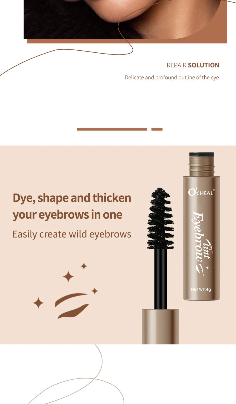 Ocheal Eyebrow Gel 4 Colors Long-lasting Fixed Eyebrow Waterproof Dyeing Color Quick-dry Hose Transparent Eyebrow Gel Eye Makeup