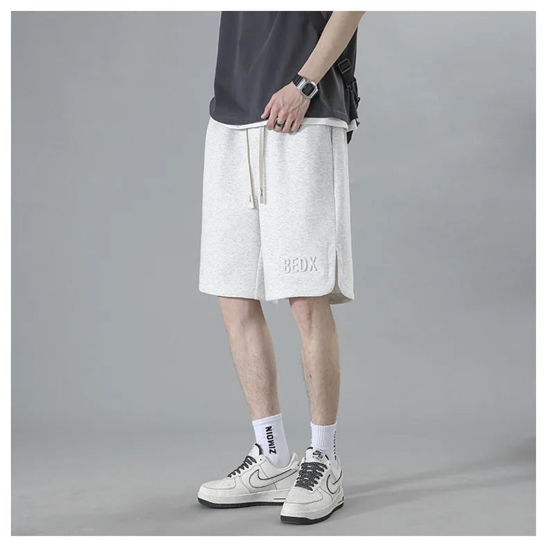 American Style Men's Summer Thin Sporty Loose Fit Casual Shorts Five-Quarter Polyester Fiber Straight Leg Street Style