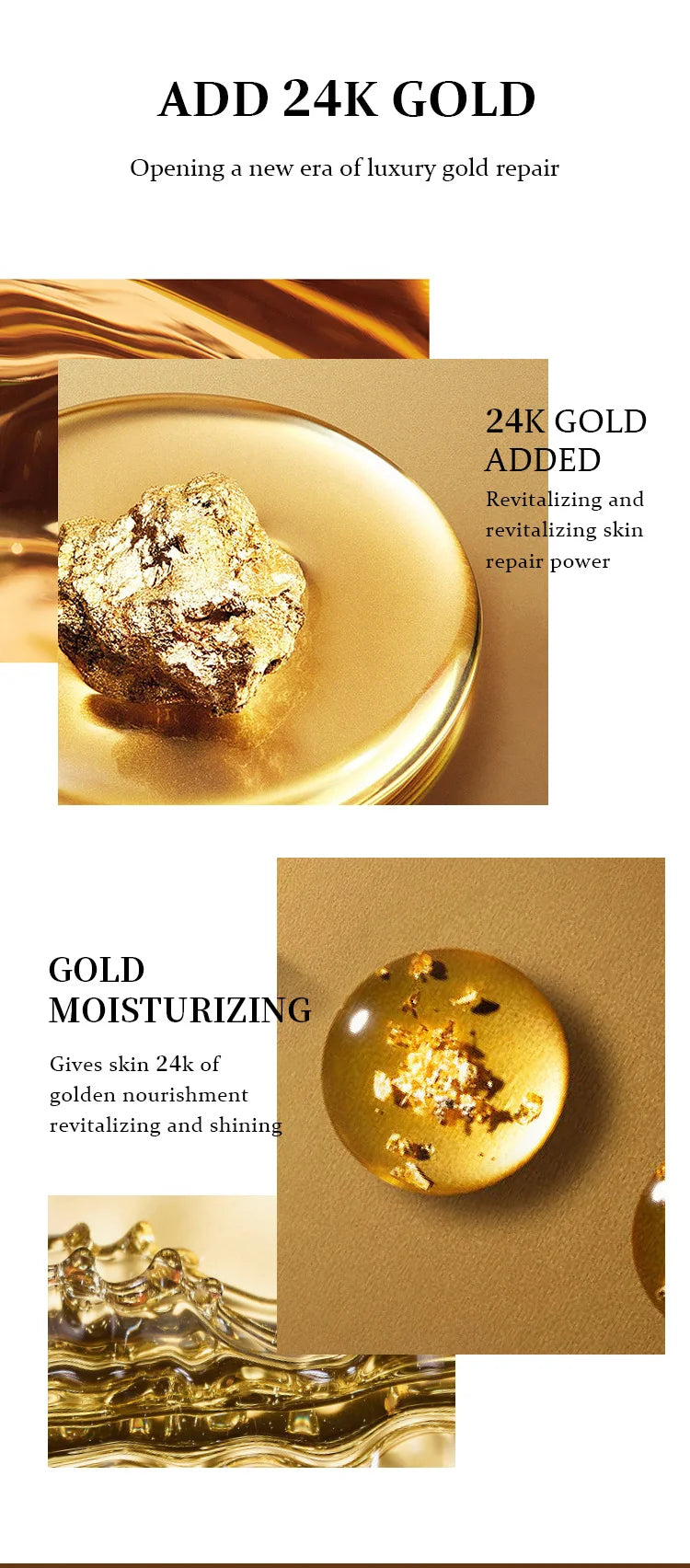 24K Gold LUXURY Moisturizin Anti-Wrinkle Set Reduces Fine Lines Repairs Skin Hydrates Brightens Anti-Aging Firming Skin care