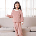 Flannel Pajama Pullover Top Winter Toddler Children Baby Coral Fleece Warm Sweatshirt Pant 2pcs Boy Girl Kids Fall Sleepwear Set