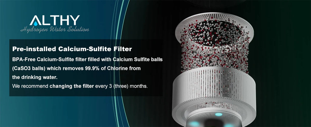 ALTHY Hydrogen  Water Pitcher Generator Machine Jug Bottle SPE&PEM Technology. Balanced Purified Water PH Calcium Sulfite filter