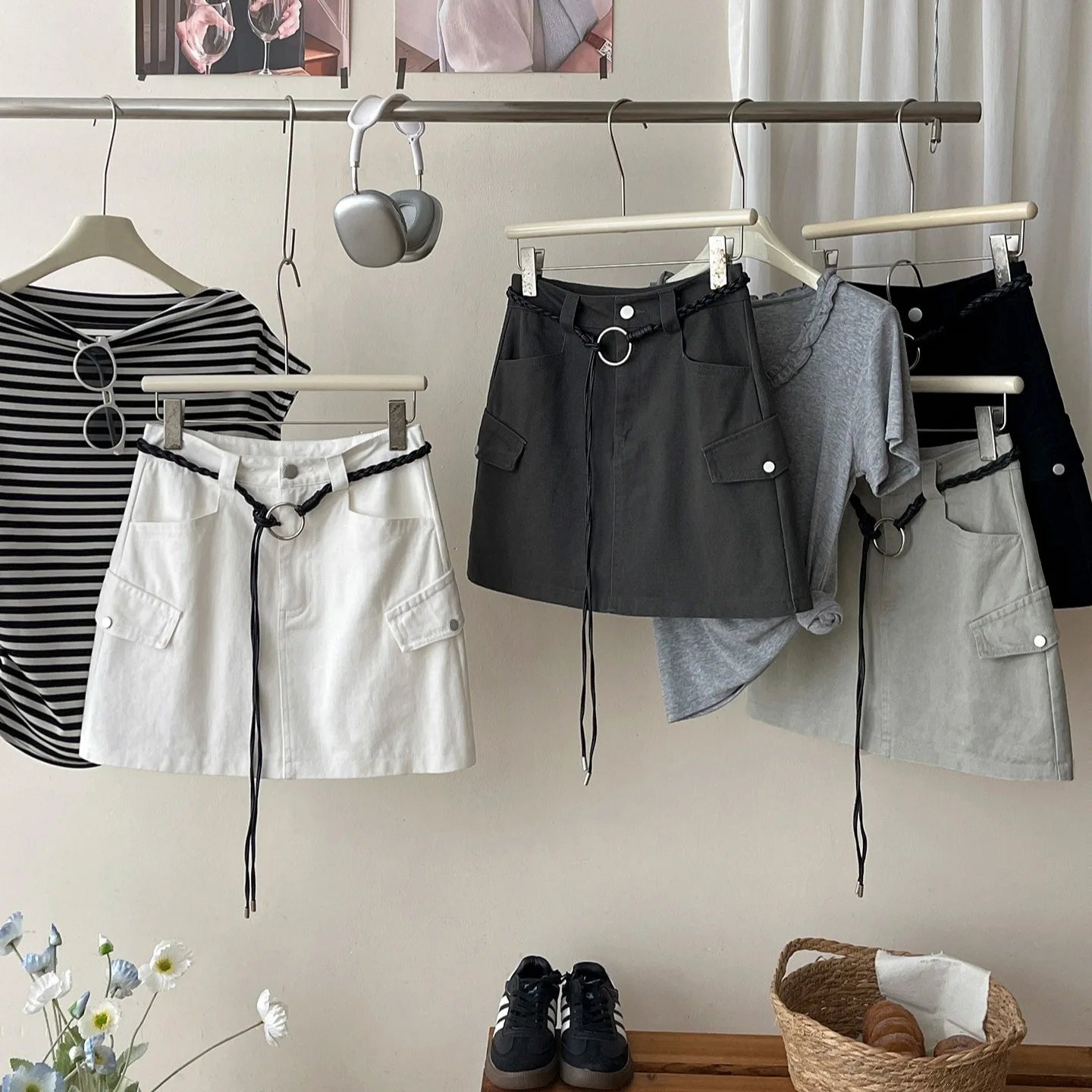 American Retro Versatile Denim Washed Cotton Workwear Mini Skirt Women Summer Korean Chic Bodycon Sexy A-Line Half-length Skirt