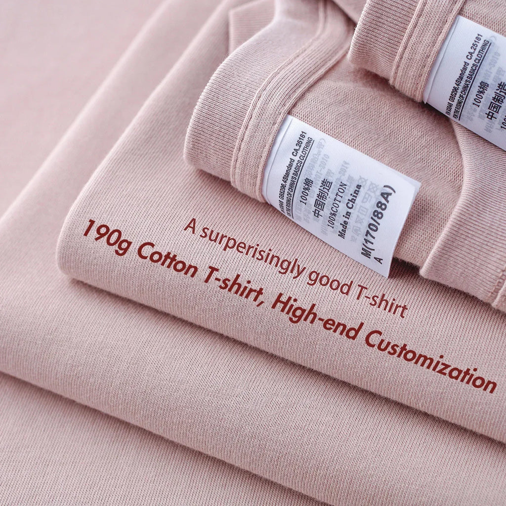 Brand Customization Mens Tshirts Combed Cotton Tees Solid Tops Woman Male Custom Team Uniform Class Clothes Summer 6.7oz 190gsm