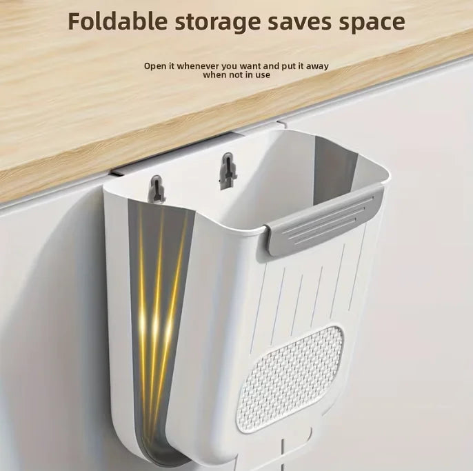 Cubo de basura plegable montado en la pared de la cocina, cubo de basura colgante para armario del hogar, cubo de basura colgante clasificado, accesorios de cocina