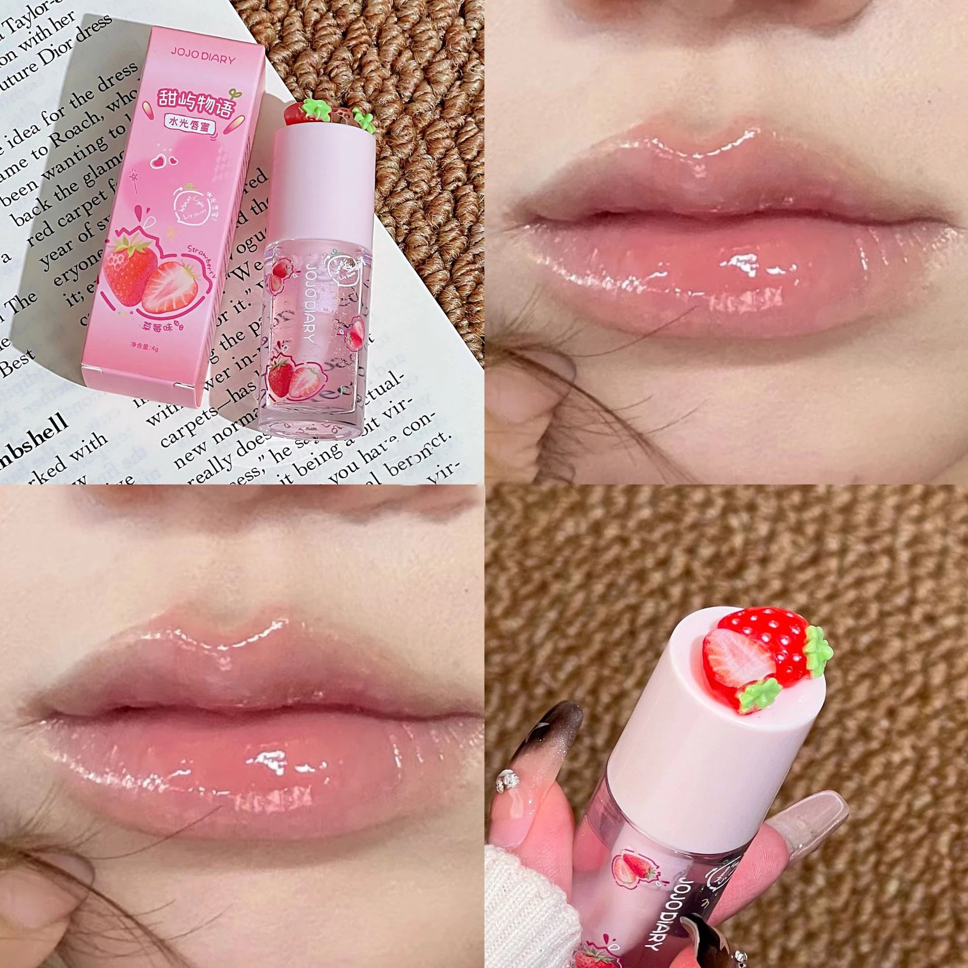 Guava Peach Lip Oil Plump Moisturizing Non-sticky Hydrating Lip Gloss Long-lasting Clear Liquid Lip Balm Make Up Korean Beauty