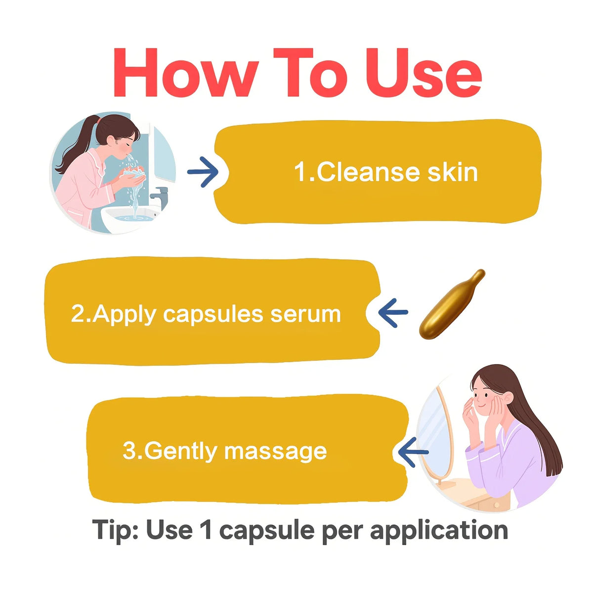 Yytcm Vitamin E Face Serum Capsules, Hydrating Moisturizing - 90 Count