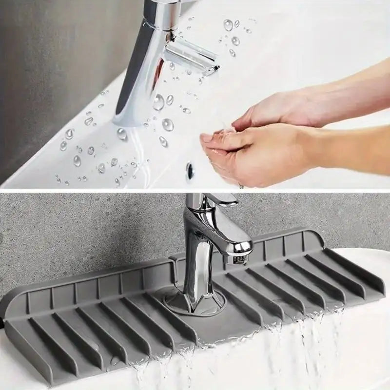 Tapete de silicona para grifos, soporte para jabón de platos y esponjas, alfombrilla de secado para encimera de cocina, protector contra salpicaduras para fregadero de cocina y baño, almohadilla de drenaje