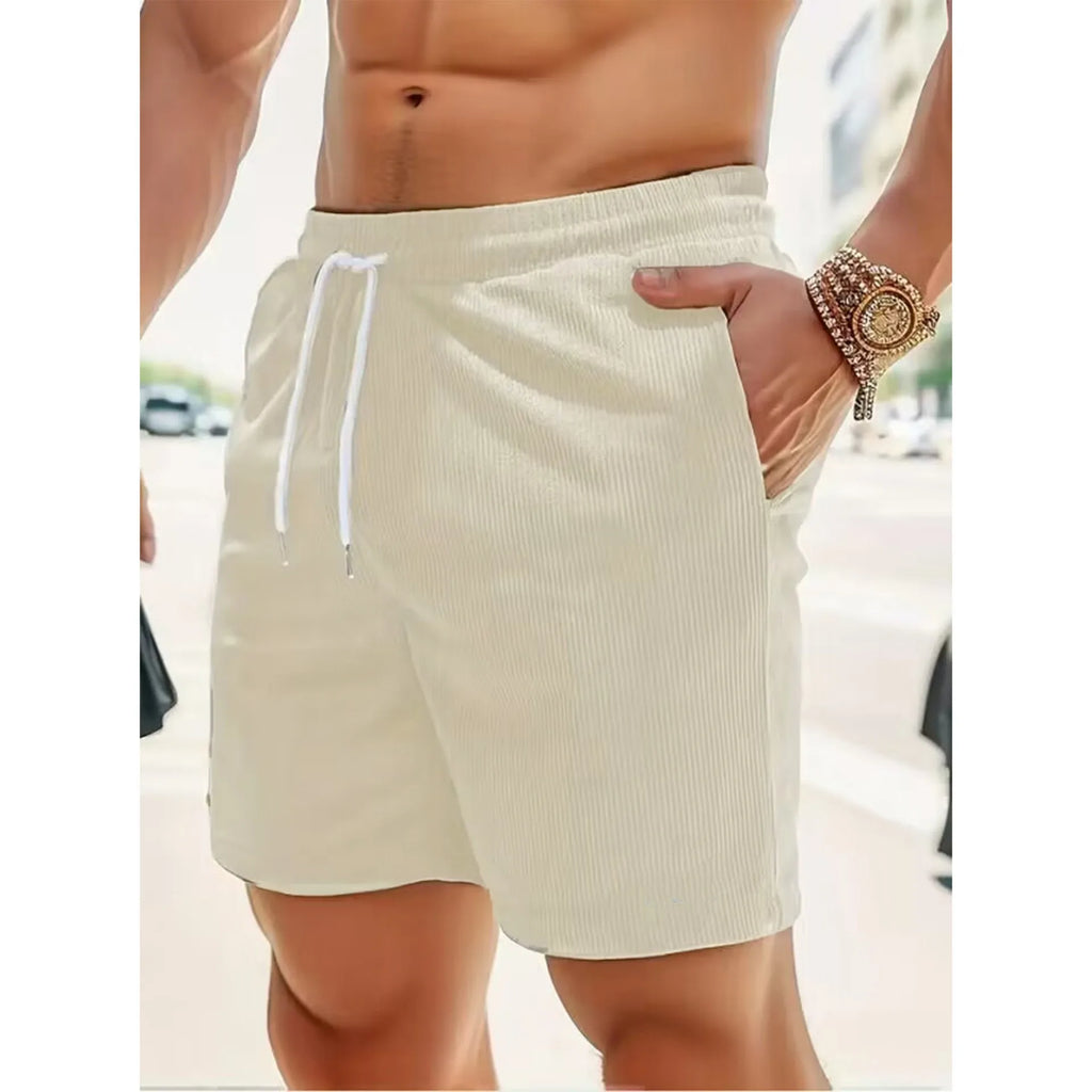 Men's Retro Corduroy Casual Shorts Men Fashion Solid Sweatpants Harajuku Corduroy Short Pants New Men Clothing Roupas