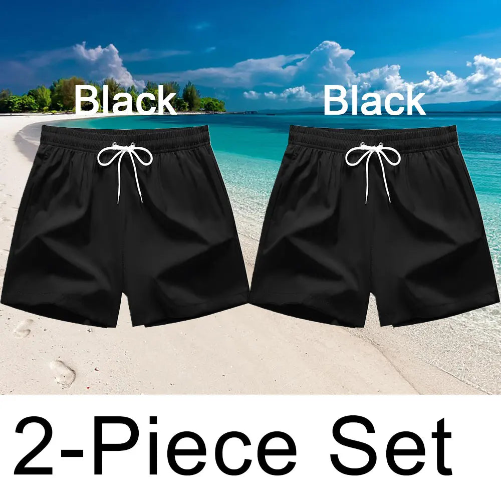 Men'S Swim Shorts Swim Trunks Quick Dry Board Shorts Bathing Suit Breathable Drawstring With Pockets For Surfing Beach Summer